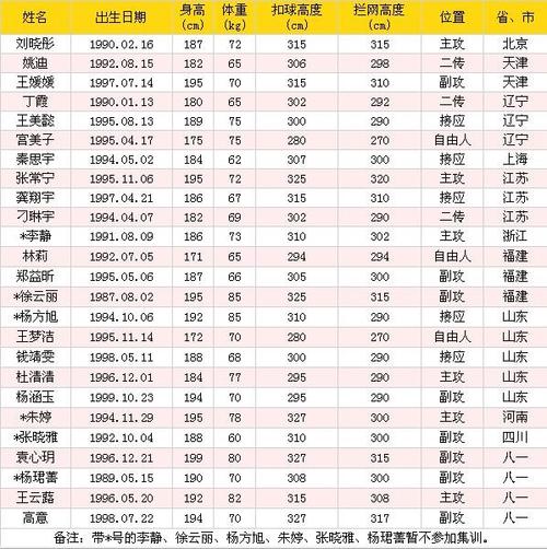 中国女排工资表一览表